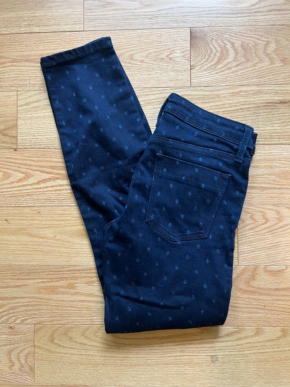Banana Republic Mid Rise Skinny Ankle Jeans Navy Blue Size 25 JL